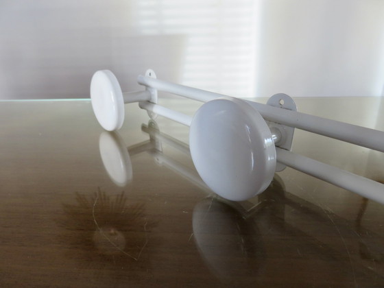 Image 1 of Porte Manteau Mural En Métal Laqué Blanc 