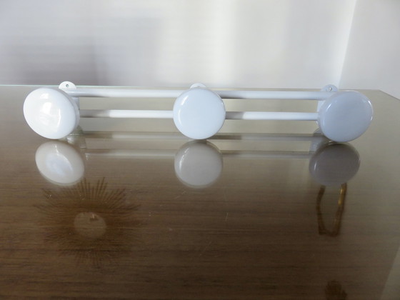 Image 1 of Porte Manteau Mural En Métal Laqué Blanc 