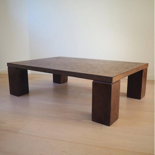 1970S Table en mosaïque de bois design danois par Middelboe et Lindum pour Tranekær