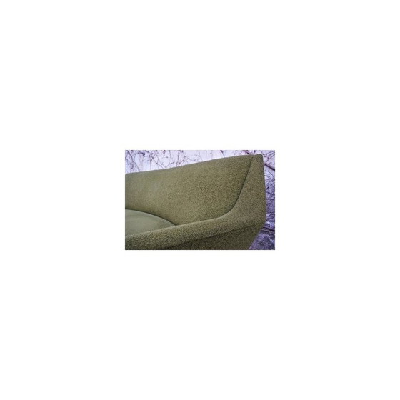 Image 1 of Canapé vintage incurvé en laiton et laine par Gigi Radice pour Minotti, Italie 1950