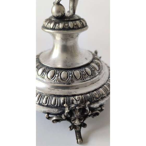 Image 1 of Coupe à fruits vintage en cristal taillé sur pied en forme d'ange, Allemagne, années 1800