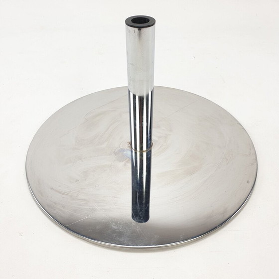 Image 1 of Table basse vintage fleurie en chrome et verre, Italie 1980