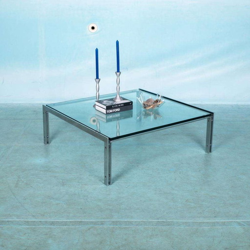 Table basse minimaliste en verre Metaform, Midmod coffeetable