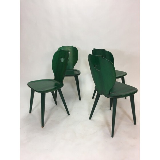 Image 1 of Ensemble de 4 chaises vintage en pin suédois par Carl Malmsten pour Svensk Fur - 1950s