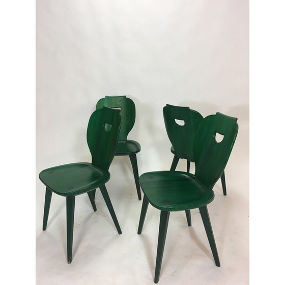 Image 1 of Ensemble de 4 chaises vintage en pin suédois par Carl Malmsten pour Svensk Fur - 1950s