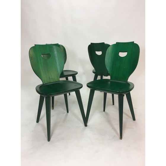 Image 1 of Ensemble de 4 chaises vintage en pin suédois par Carl Malmsten pour Svensk Fur - 1950s