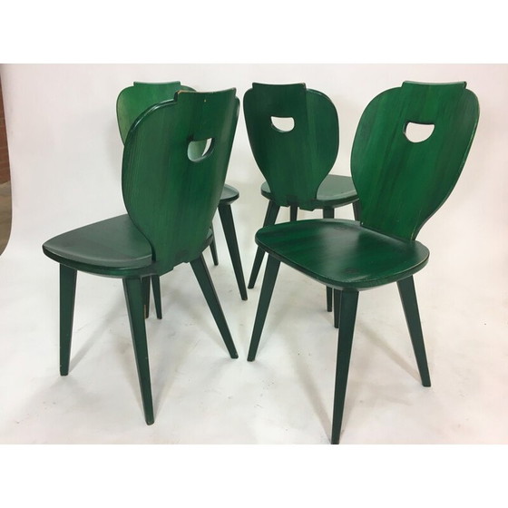 Image 1 of Ensemble de 4 chaises vintage en pin suédois par Carl Malmsten pour Svensk Fur - 1950s