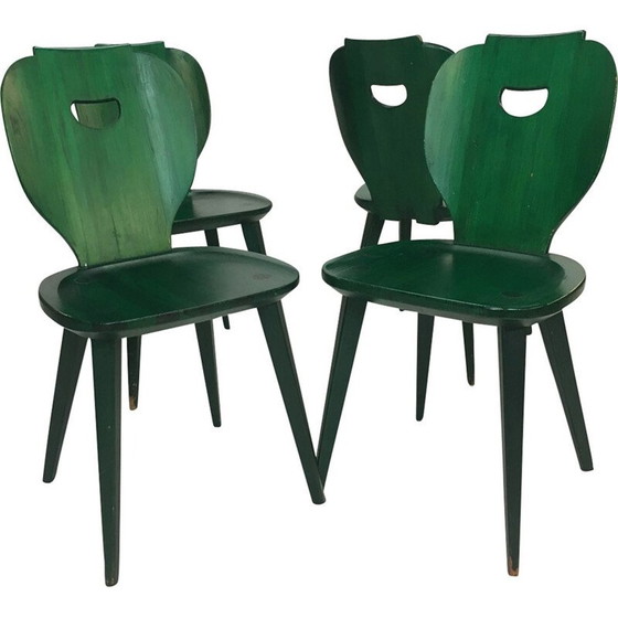 Image 1 of Ensemble de 4 chaises vintage en pin suédois par Carl Malmsten pour Svensk Fur - 1950s