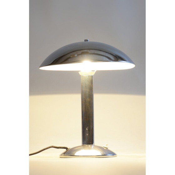 Image 1 of Paire de lampes de table Art déco en acier chromé, Tchécoslovaquie, années 1930