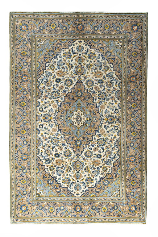 Tapis d'Orient Kashan noué à la main - 301 X 196 cm - Elégance exquise & artisanat raffiné