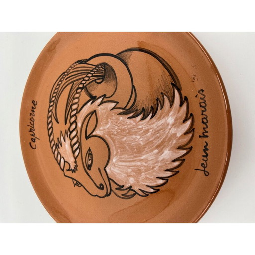 Assiette astrologique vintage en céramique de Jean Marais, 1960
