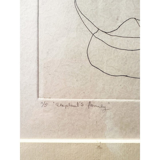 Image 1 of Lithographie vintage dans un cadre en bois laqué de L. Gewisgold, 1970
