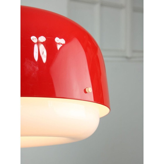 Image 1 of Lampe suspendue rouge Medusa Space-Age par Luigi Massoni pour Guzzini, 1970