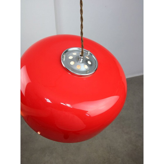 Image 1 of Lampe suspendue rouge Medusa Space-Age par Luigi Massoni pour Guzzini, 1970