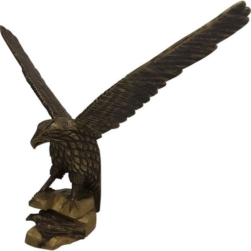 Sculpture d'aigle en bois Vintage Art Deco, Allemagne 1920