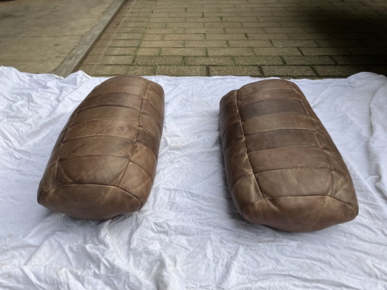 Image 1 of 2 coussins de dossier originaux De Sede en cuir marron patchwork