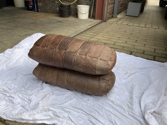 Image 1 of 2 coussins de dossier originaux De Sede en cuir marron patchwork