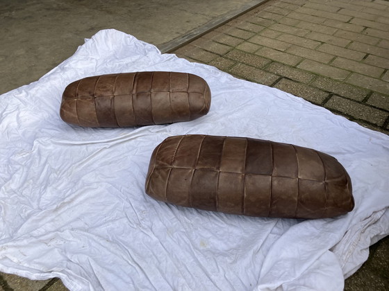 Image 1 of 2 coussins de dossier originaux De Sede en cuir marron patchwork