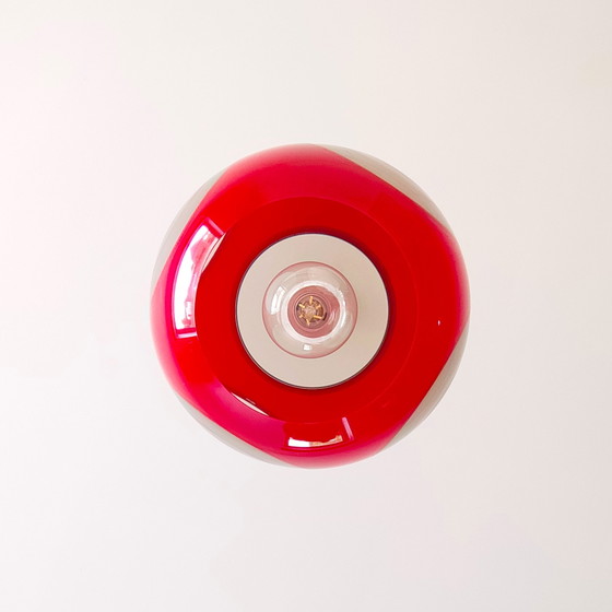 Image 1 of Lampe pendante Ufo rouge - Design de l'âge de l'espace des années 1970