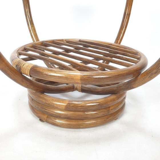 Image 1 of Table basse vintage en bambou et verre, Italie 1980