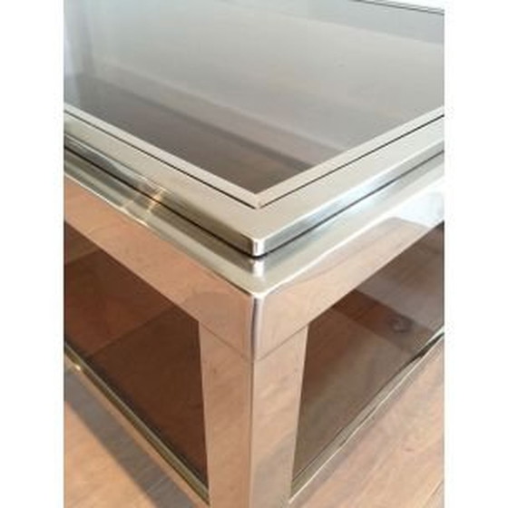Image 1 of Table basse rectangulaire vintage en chrome, 1970