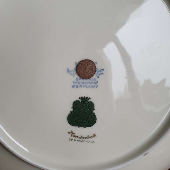 Image 1 of Bol de service de Bavière Waldershof avec or 22 carats des années 1960