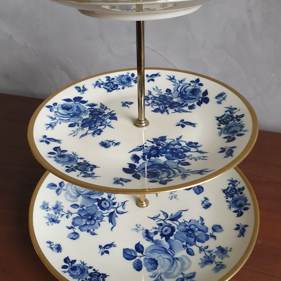 Image 1 of Bol de service de Bavière Waldershof avec or 22 carats des années 1960