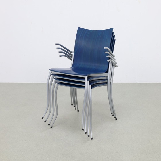 Image 1 of 4X Chaise de salle à manger postmoderne de Kff, 1990S