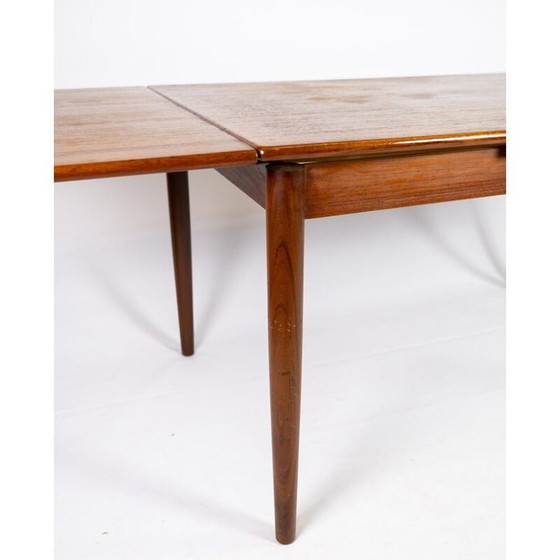 Image 1 of Table de salle à manger vintage en teck avec table à rallonges, danois, années 1960