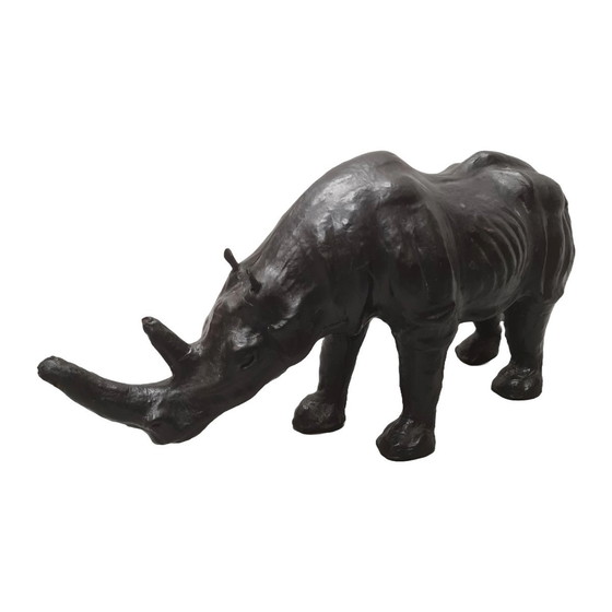 Image 1 of Grand Rhinocéros en cuir vintage, années 1970/80