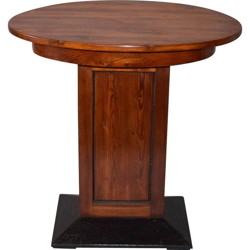 Table basse ovale en bois Vintage Art Deco, 1930