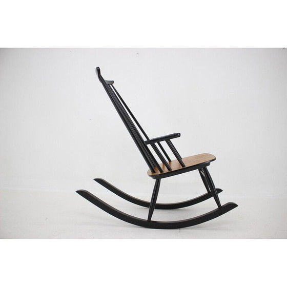Image 1 of Fauteuil à bascule vintage en hêtre par Varjosen Puunjalostus, Finlande années 1960