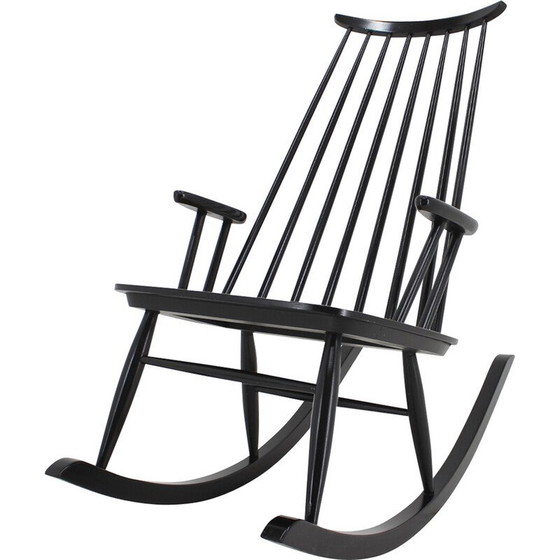Image 1 of Fauteuil à bascule vintage en hêtre par Varjosen Puunjalostus, Finlande années 1960