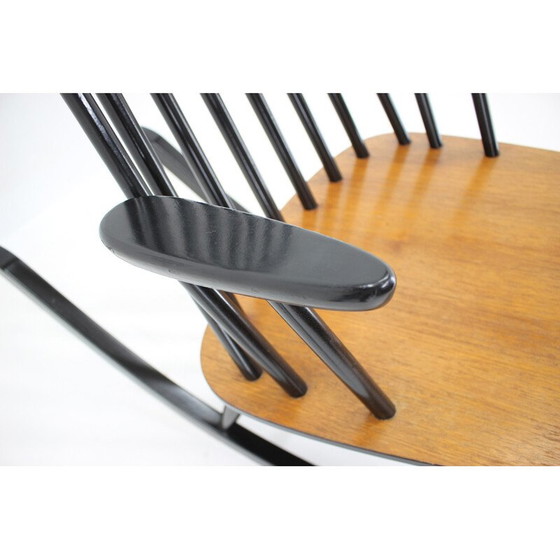 Image 1 of Fauteuil à bascule vintage en hêtre par Varjosen Puunjalostus, Finlande années 1960