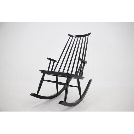 Image 1 of Fauteuil à bascule vintage en hêtre par Varjosen Puunjalostus, Finlande années 1960