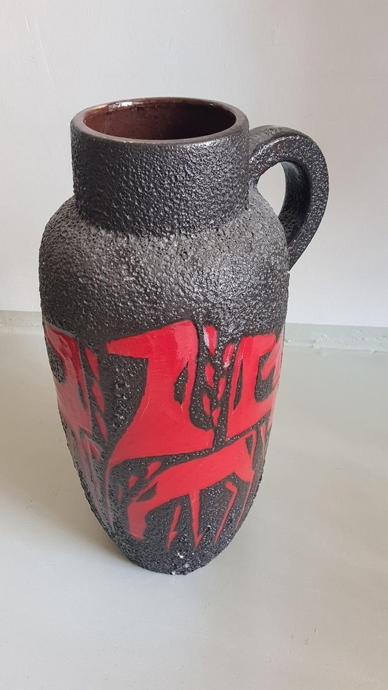 Image 1 of Vase en céramique avec des chevaux de Scheurich, 1960S