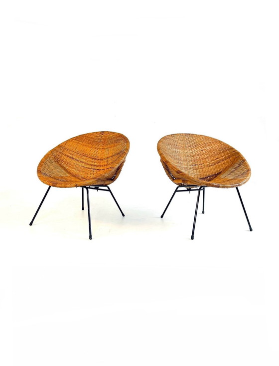 Image 1 of 2X fauteuils en osier