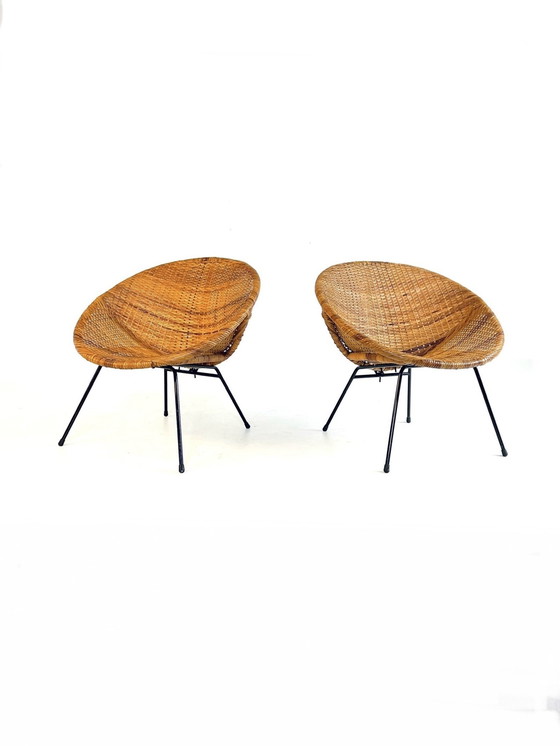 Image 1 of 2X fauteuils en osier