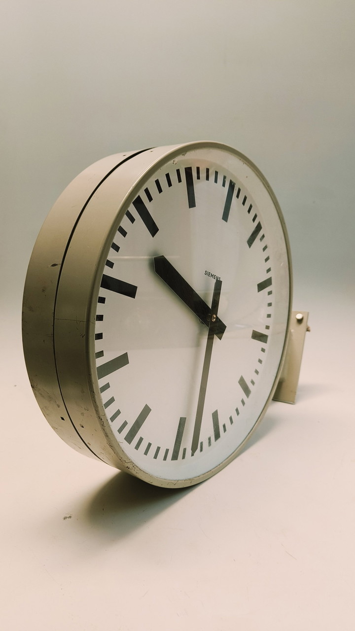 Horloge Murale Vintage Siemens MU 5000 - Années 50/60 - Blanc 22 Cm - Mouvement Quartz