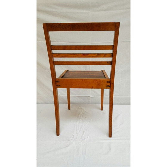 Image 1 of Paire de chaises de salle à manger en bois de chêne, René GABRIEL - années 1940