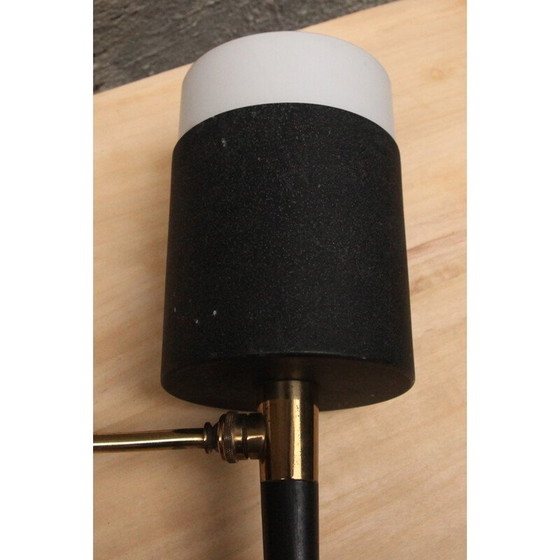 Image 1 of Pair of vintage wall lamp in lacquered and opaline metal