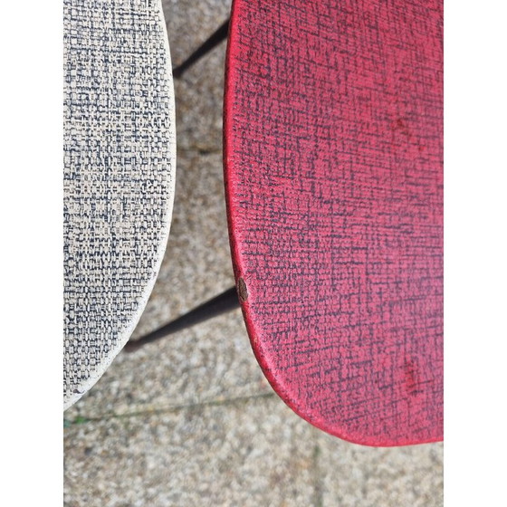 Image 1 of Ensemble de 4 chaises vintage en acier et laiton de Jacques Hitier, 1960