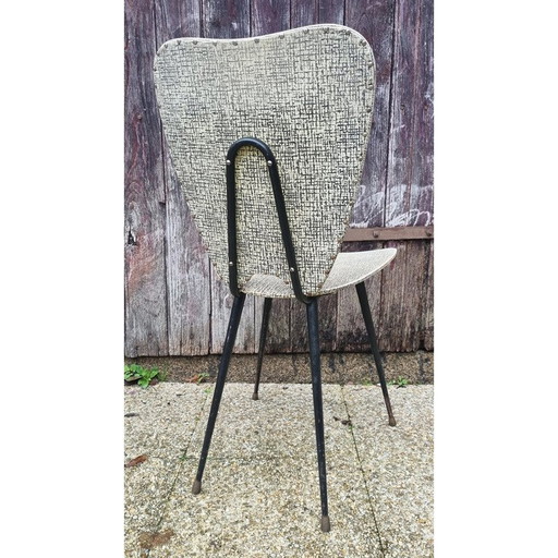 Ensemble de 4 chaises vintage en acier et laiton de Jacques Hitier, 1960