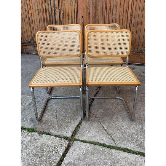 Image 1 of Ensemble de 4 chaises B32 Cesca italiennes du milieu du siècle par Marcel Breuer, 1970