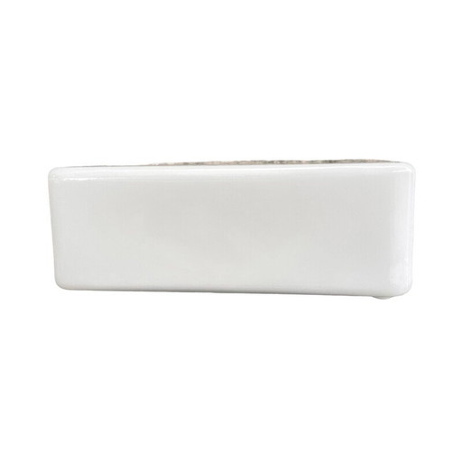 Plafonnier vintage carré en verre blanc pour RZB Bamberg, Allemagne 1970