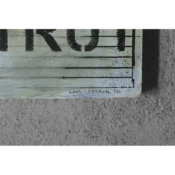 Image 1 of Huile sur carton vintage Strut de Lage Löfdahl, années 1980