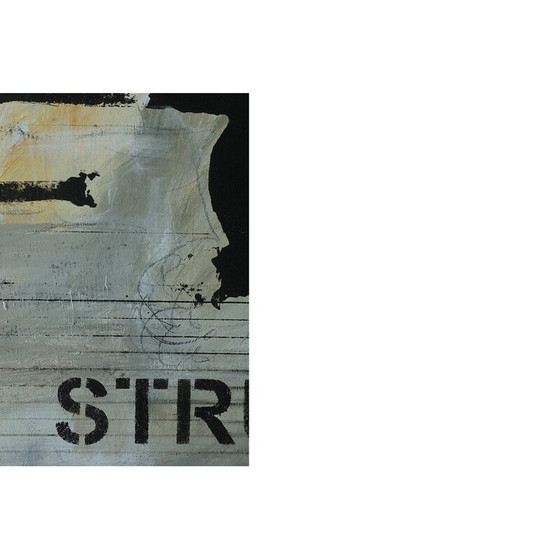 Image 1 of Huile sur carton vintage Strut de Lage Löfdahl, années 1980