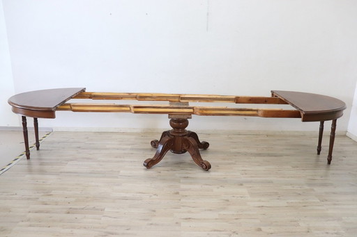 Table de salle à manger extensible en bois antique