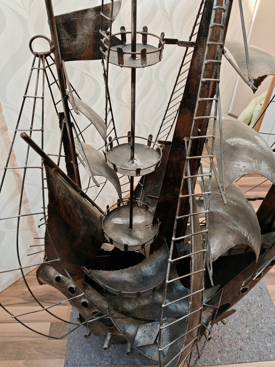 Image 1 of Sculpture 4 mâts voilier métal, pièce unique, exemplaire unique