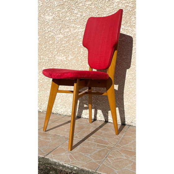 Image 1 of Chaise graphique rouge vintage